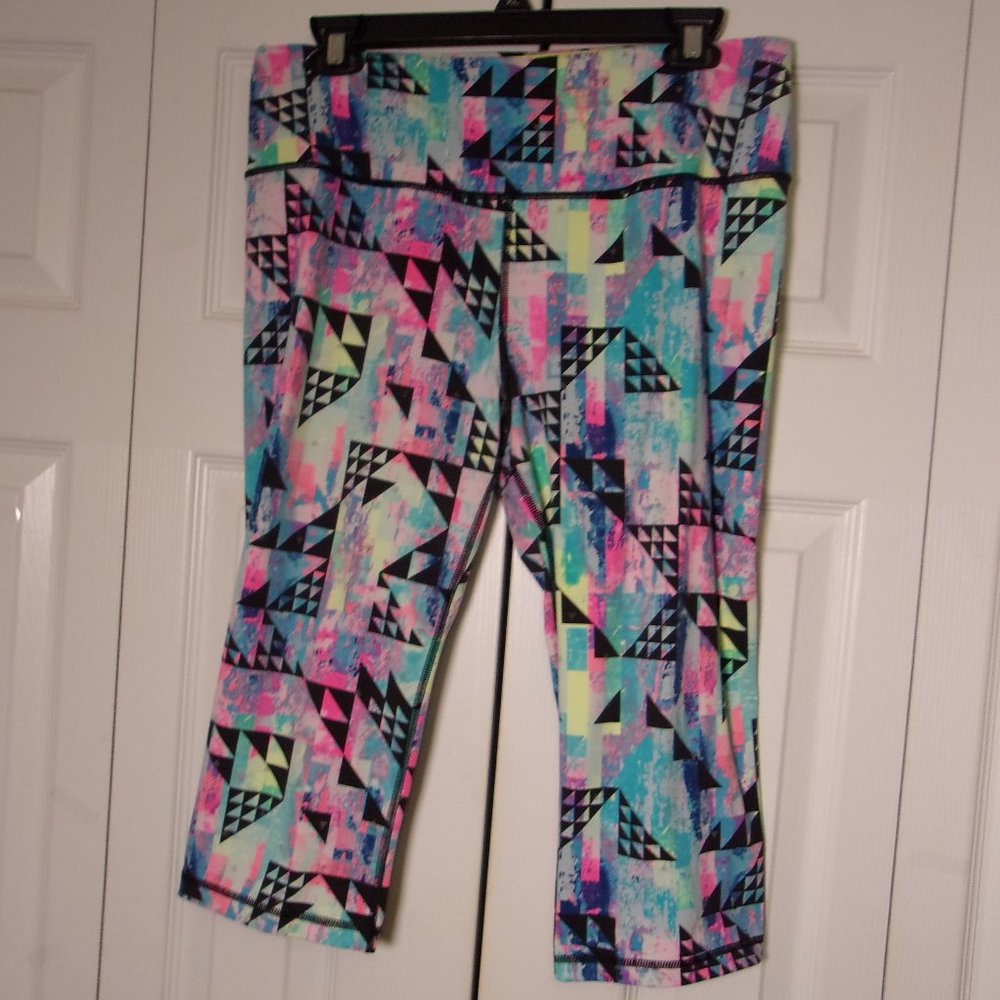 Womens Victoria secret sport multi-colored crop leggings, L